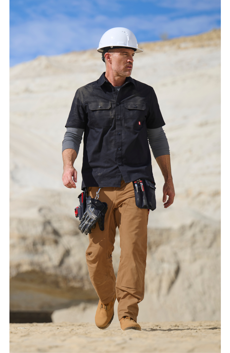 Strauss Short Sleeve Work Shirt e.s.iconic, Alternate, color, Black