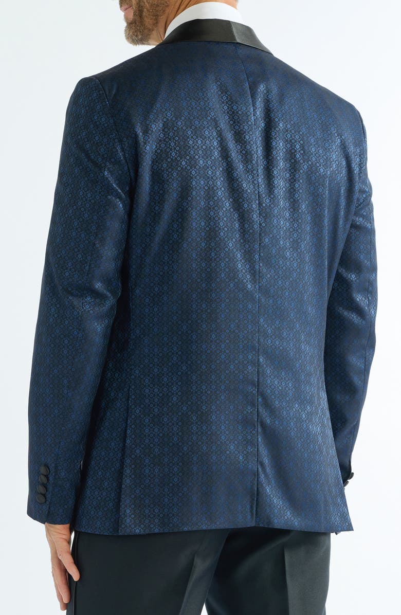 SAVILE ROW CO Floral Jacquard Evening Jacket, Alternate, color, Navy