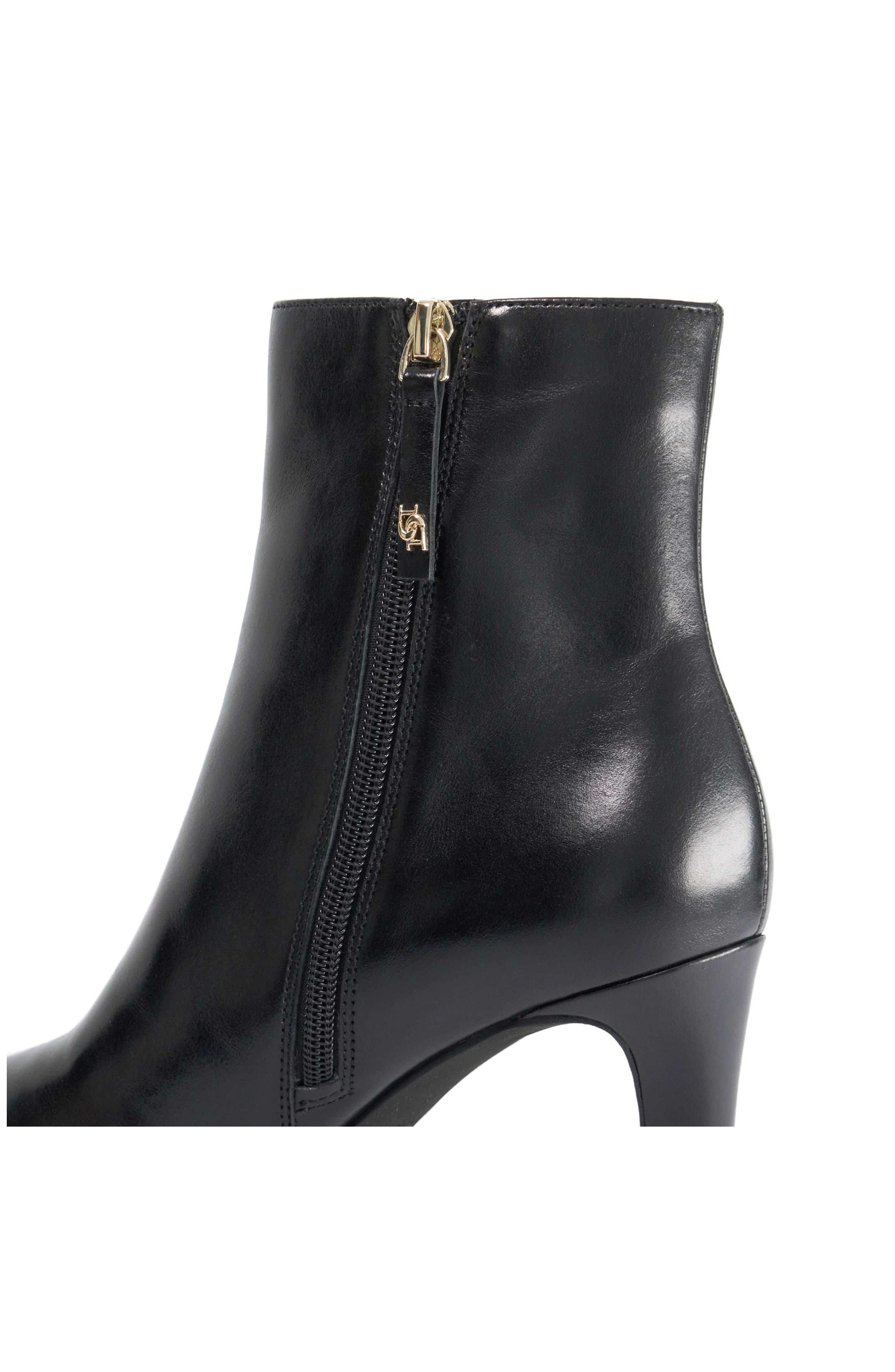 Olivvya Leather Ankle Boot, Alternate, color, BLACK
