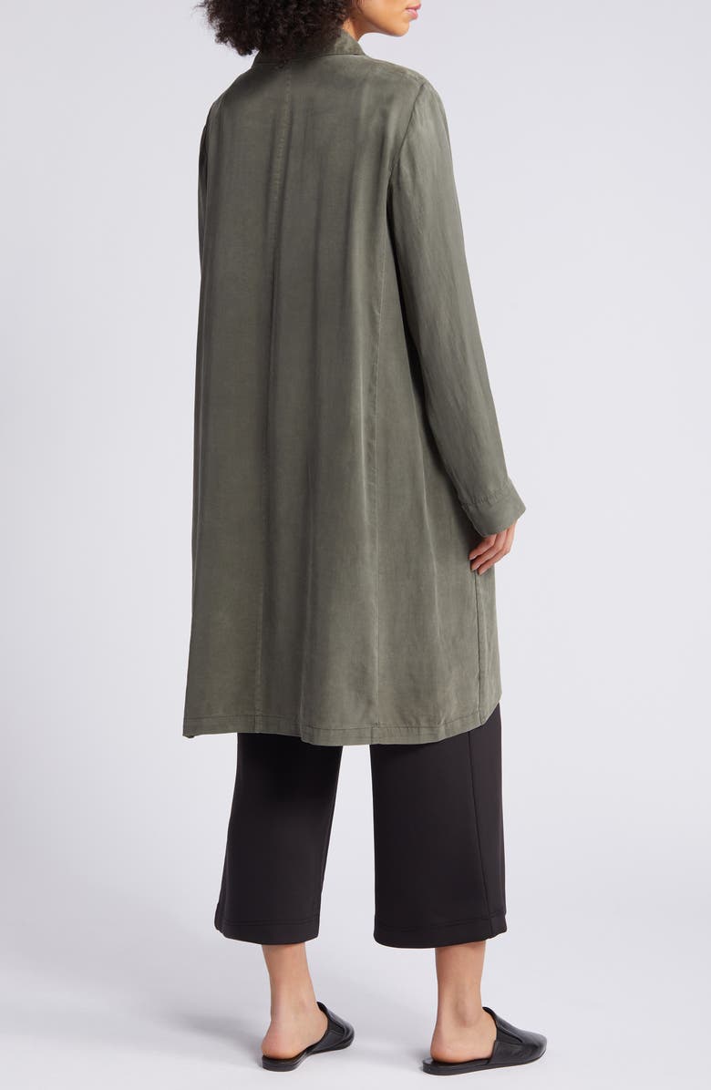 Eileen Fisher Notched Lapel Longline Coat, Alternate, color,