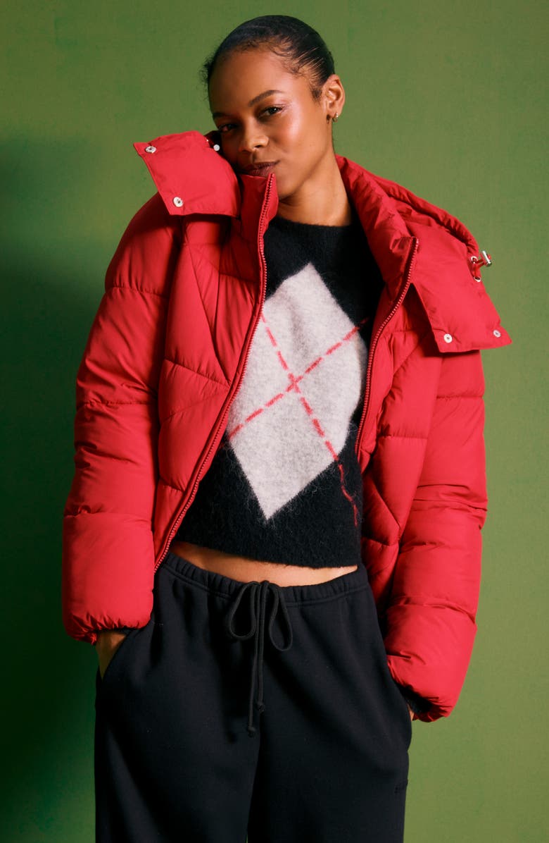 AllSaints Lou Argyle Alpaca & Wool Blend Sweater, Alternate, color, Black