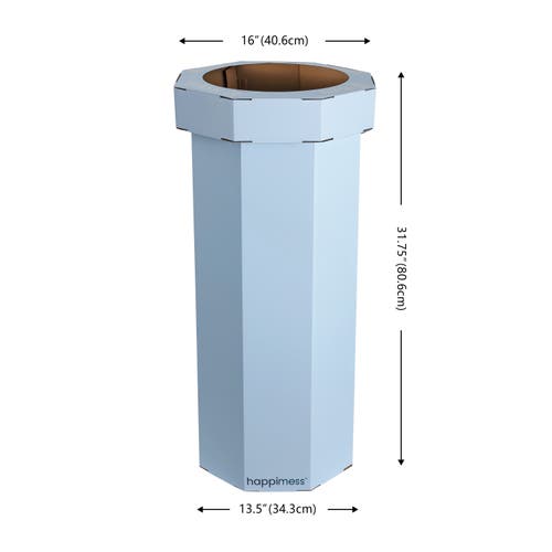 Happimess Fleur 25-gallon Classic Disposable Corrugated Cardboard Event Trash Can And Recycling Bin In Blue