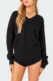 EDIKTED Comfort Club Oversize Crop Sweater