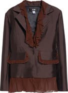 KIM SHUI Arianna Ruffle Silk & Wool Jacket