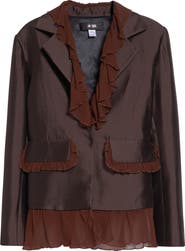 KIM SHUI Arianna Ruffle Silk & Wool Jacket