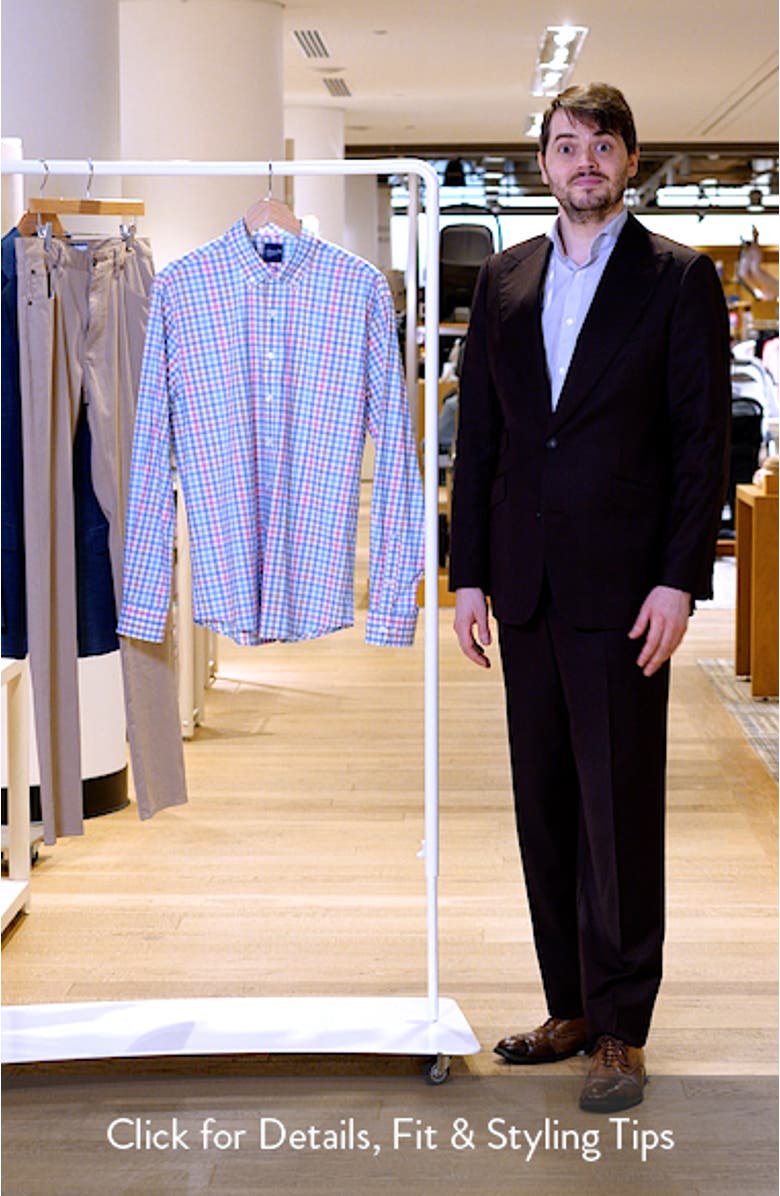 Yosef Check Everyday Performance Button-Down Shirt, sales video thumbnail