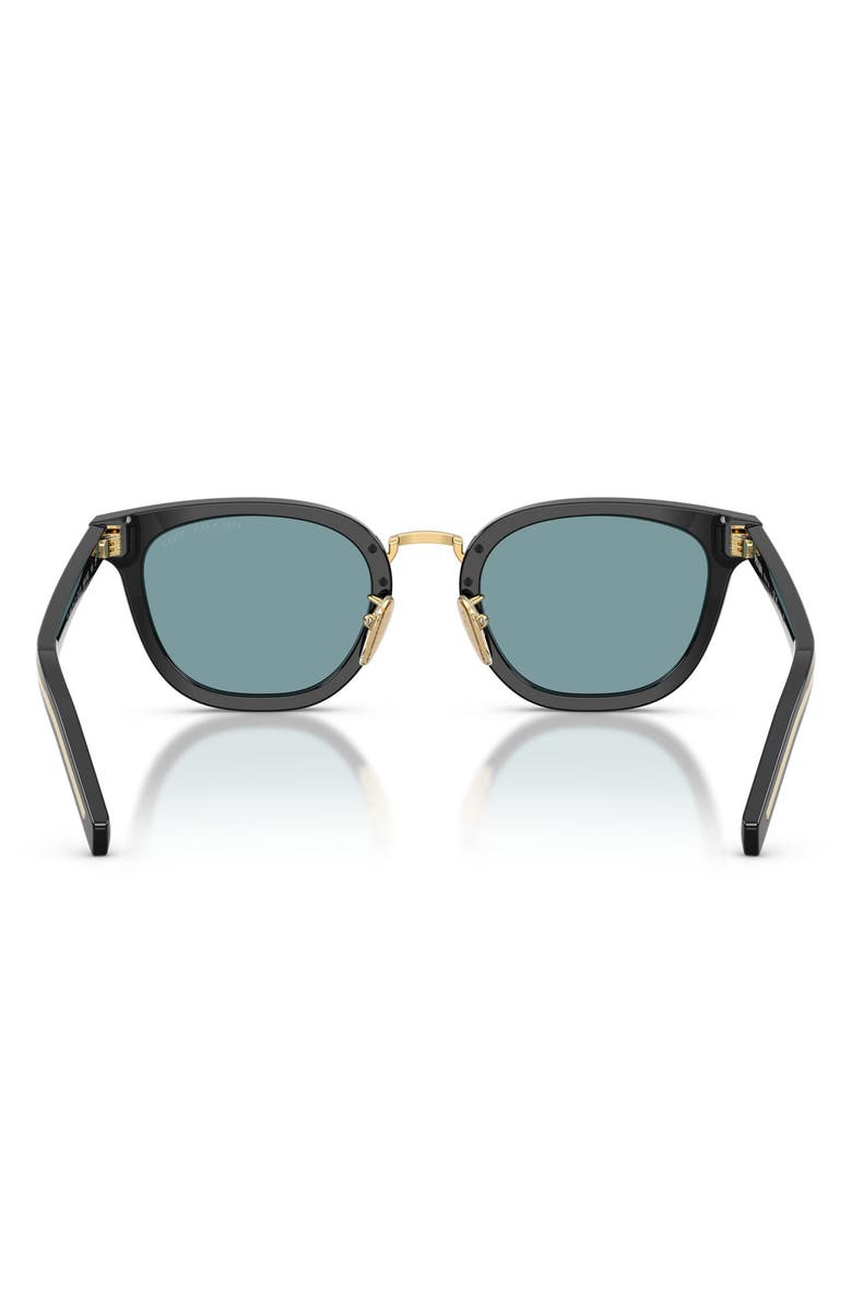 Prada 49mm Polarized Cat Eye Sunglasses, Alternate, color, Black / Green Polar