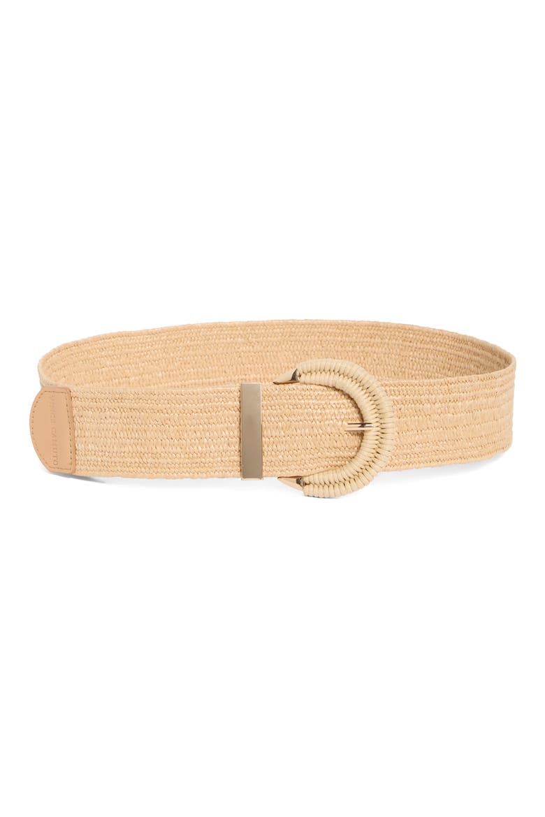 Wrapped Buckle Stretch Woven Straw Belt, Main, color, NATURAL
