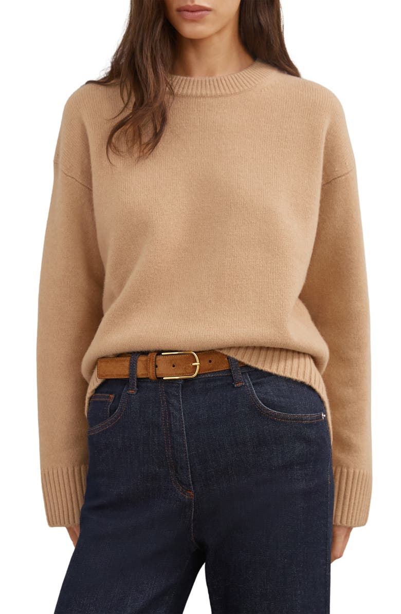 Reiss Ella Wool & Cashmere Sweater, Main, color, Camel