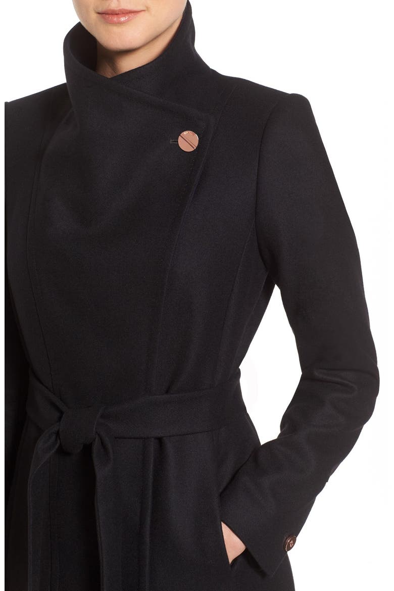 Wool Blend Wrap Coat, Alternate, color, BLACK