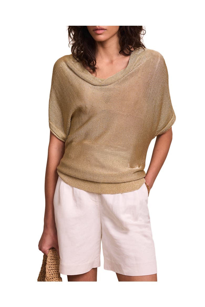Metallic Knit Top, Alternate, color, Gold