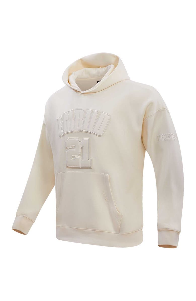 PRO STANDARD Men's Pro Standard Joel Embiid Cream Philadelphia 76ers Name & Number Pullover Hoodie, Alternate, color, 