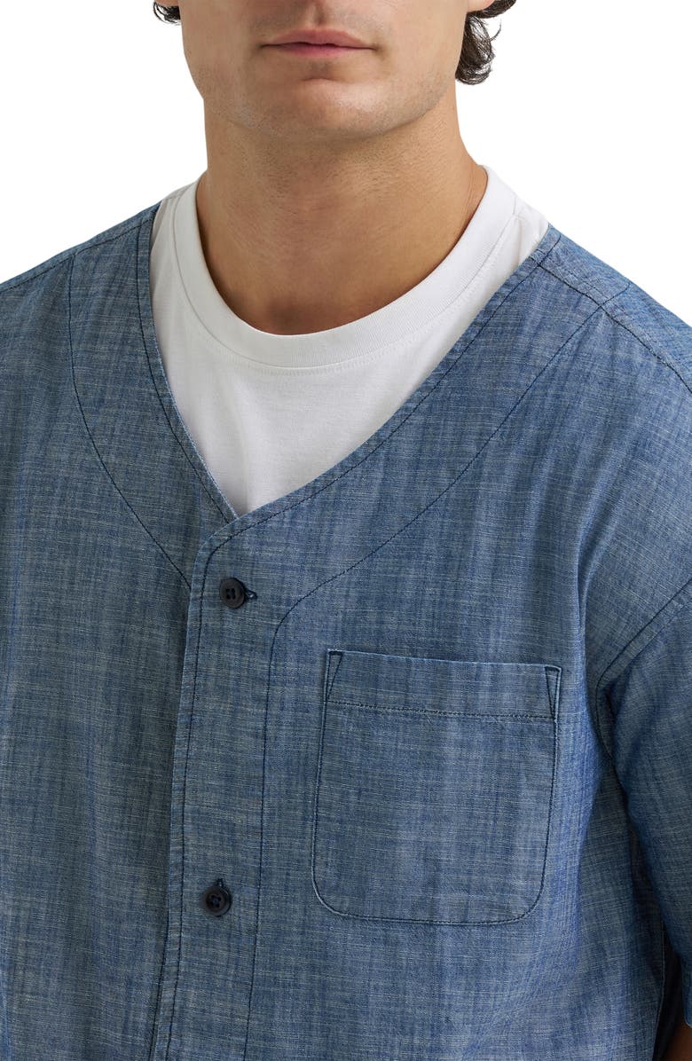 Lee Chambray Button-Up Baseball Shirt, Alternate, color, Light Wash Chambray