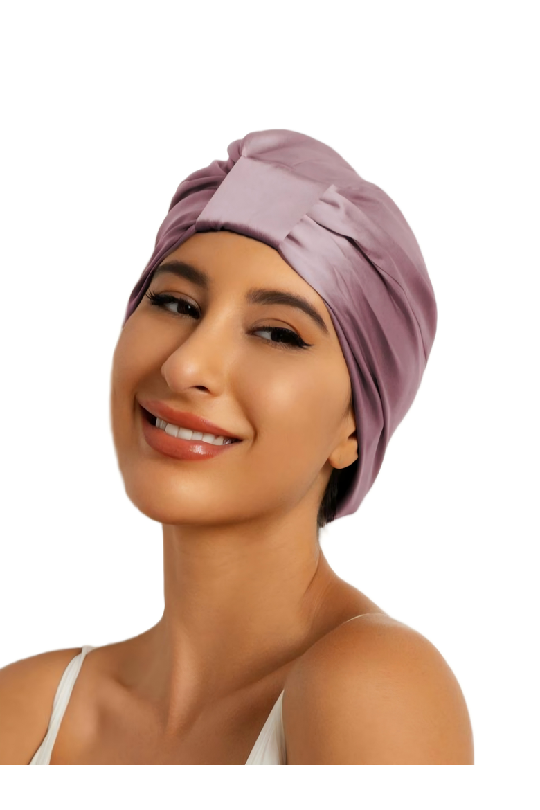 Pure Silk Double Layer Night Bonnet, Main, color, PaleMauve
