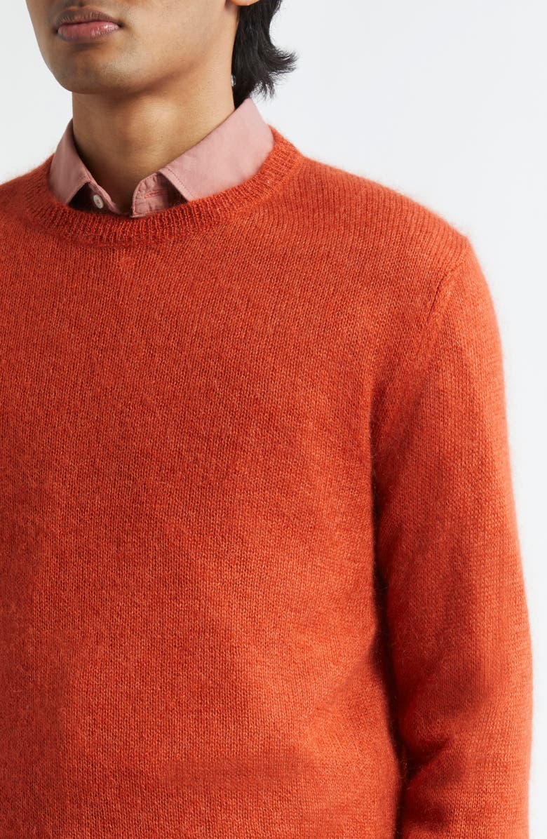 Massimo Alba Kid Mohair & Mulberry Silk Crewneck Sweater, Alternate, color, Russet