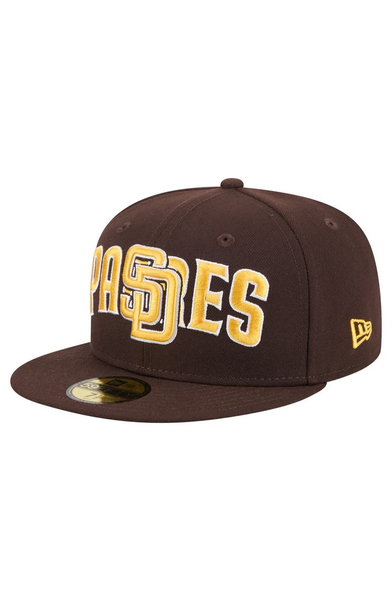 New Era Men's New Era Brown San Diego Padres Overlap 59FIFTY Fitted Hat, Main, color, Brown