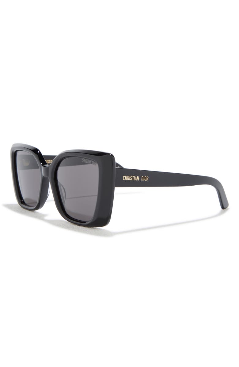 DIOR Midnight S5I 55mm Square Sunglasses, Alternate, color, Shiny Black / Smoke
