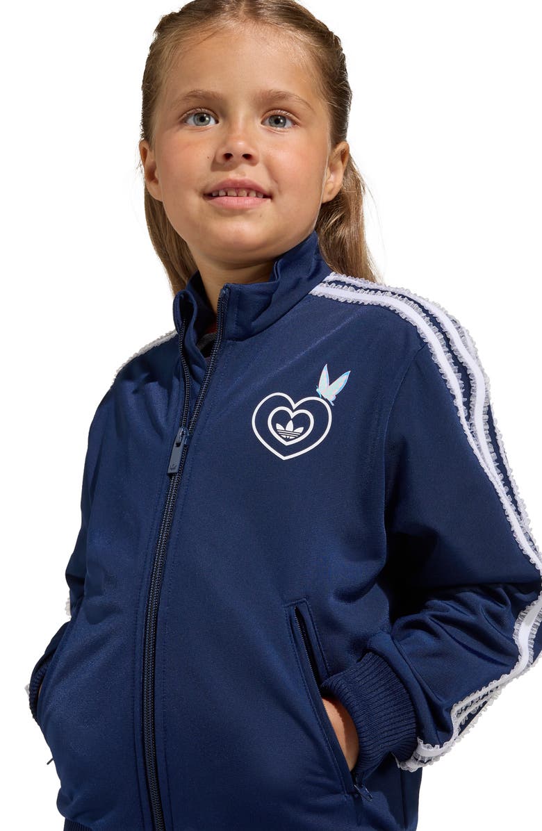 adidas x Disney Alice in Wonderland Kids' Firebird Track Jacket & Pants Set, Alternate, color, Night Indigo/ White