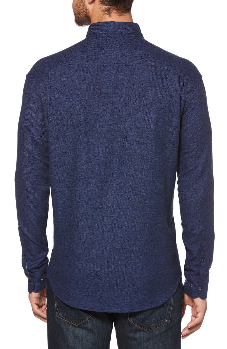 Original Penguin Jaspé Stretch Flannel Sport Shirt, Alternate, color, 
