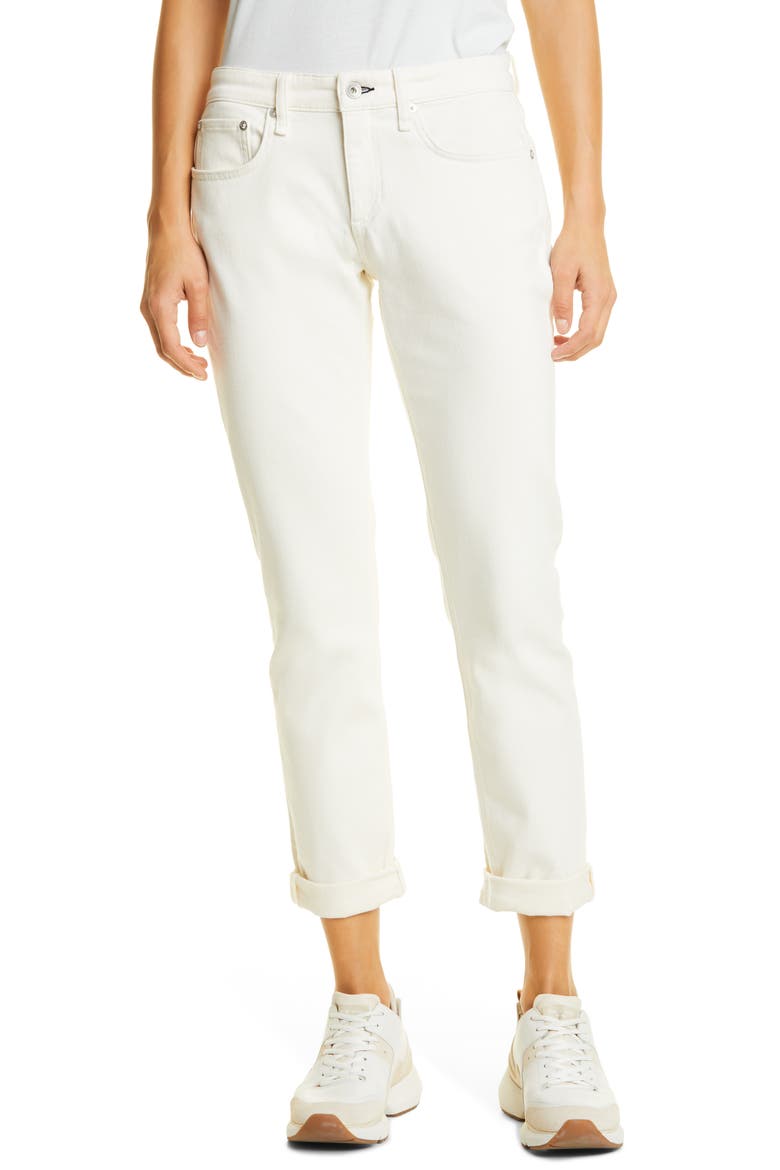 Dre Loopback Boyfriend Jeans, Main, color, ECRU