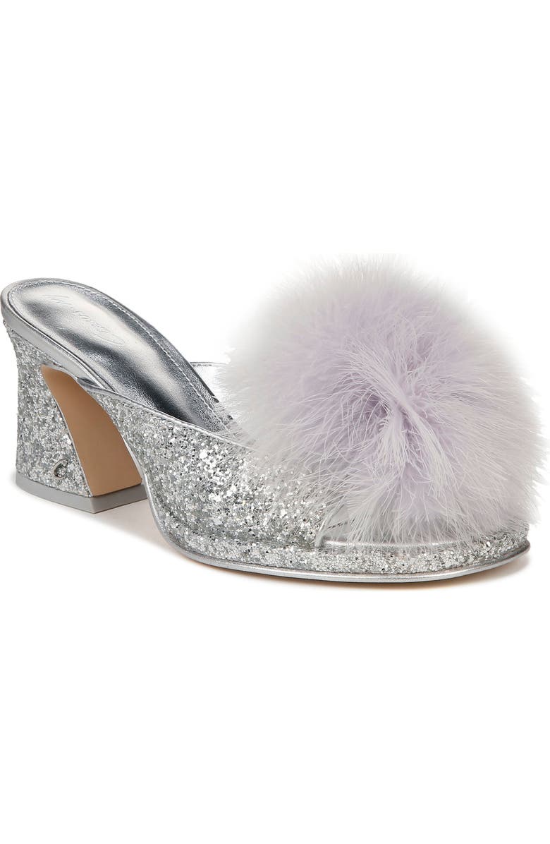 Circus NY by Sam Edelman Hadie Feather Fluff Glitter Mule, Main, color,