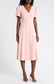 DKNY Bubble Sleeve Fit & Flare Dress