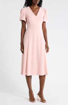 DKNY Bubble Sleeve Fit & Flare Dress