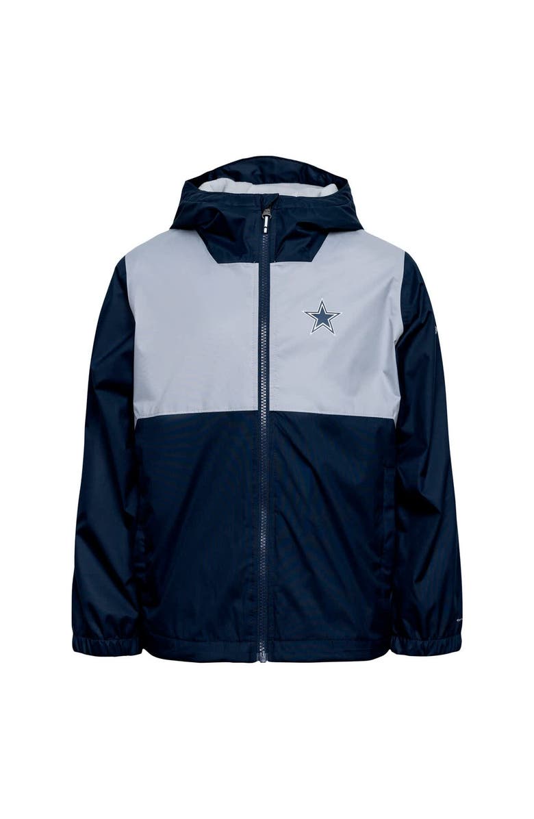 Columbia Youth Columbia Navy Dallas Cowboys Rainy Fields Lined Omni-Tech<sup>™</sup> Full-Zip Hoodie Jacket, Alternate, color, Navy