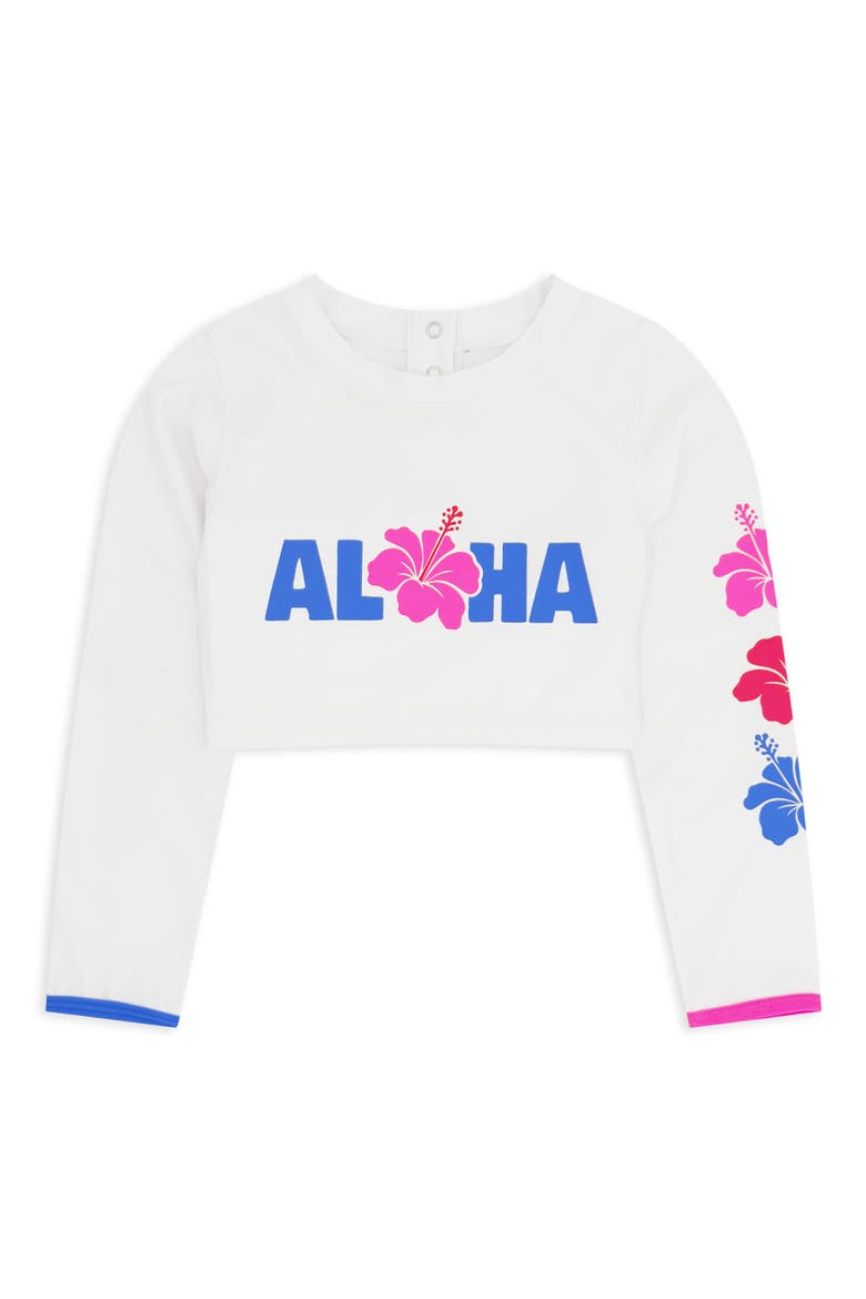 Kids' High Tide Crop Rashguard, Main, color, WHITE