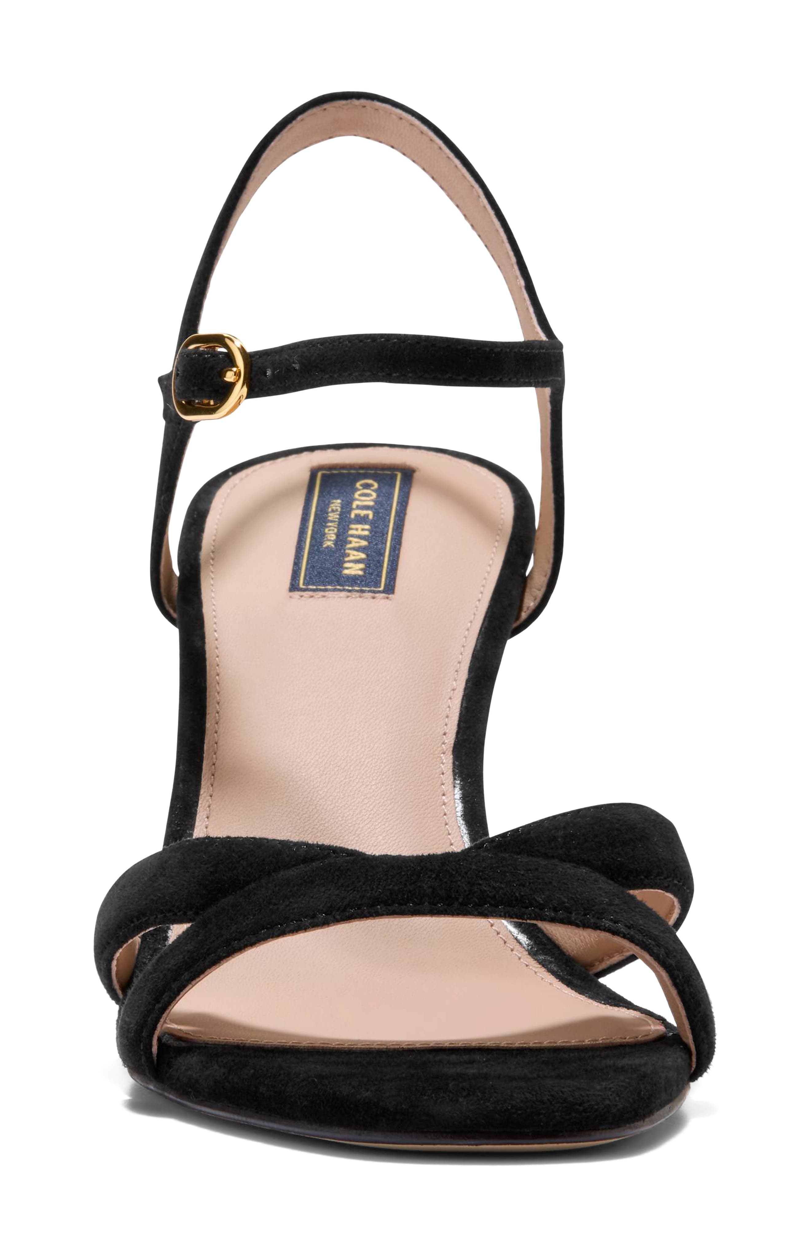 Constantina Ankle Strap Sandal, Alternate, color, BLACK SUEDE