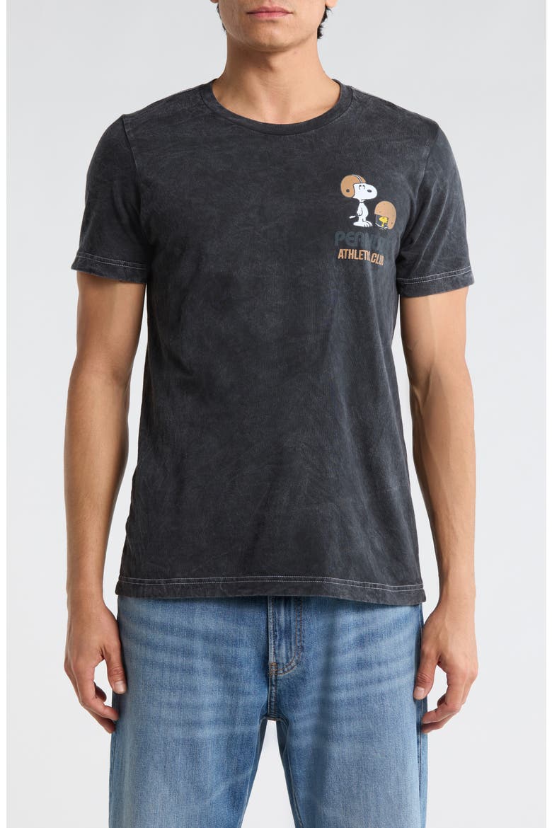 Peanuts® Athletic Dept Cotton Graphic T-Shirt, Main, color, BLACK