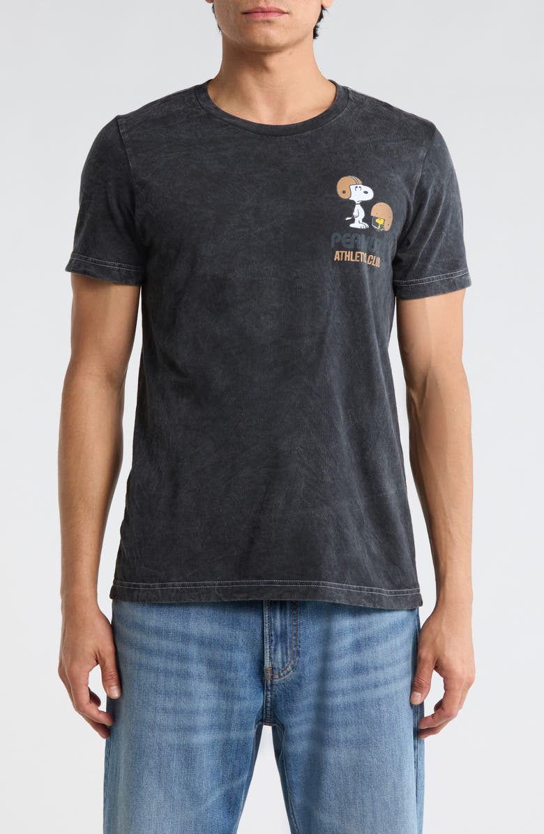 The Forecast Agency Peanuts<sup>®</sup> Athletic Dept Cotton Graphic T-Shirt, Main, color, Black