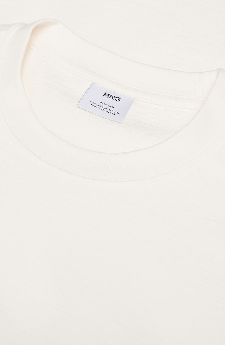 MANGO Relaxed Fit Textured Cotton T-Shirt, Alternate, color, 