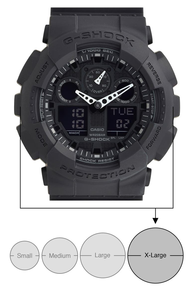 'Big Combi' Watch, 55mm x 51mm, Alternate, color, BLACK/ BLACK