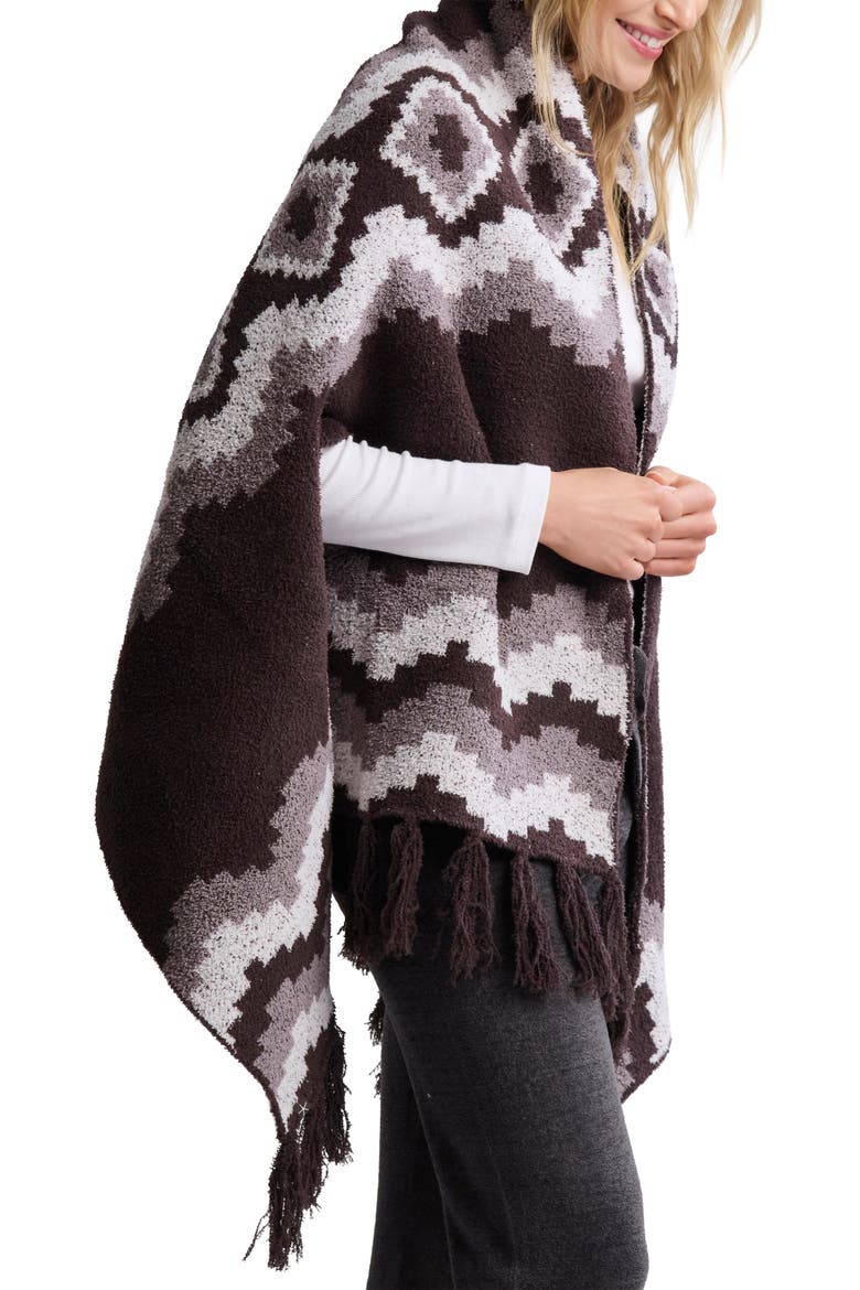 Barefoot Dreams CozyChic Mosaic Wrap, Alternate, color, UMBER MULTI