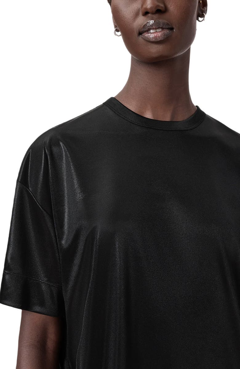 AllSaints Sparkle T-Shirt Minidress, Alternate, color, Black