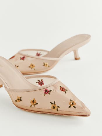 Wilda Pointed Toe Kitten Mule
