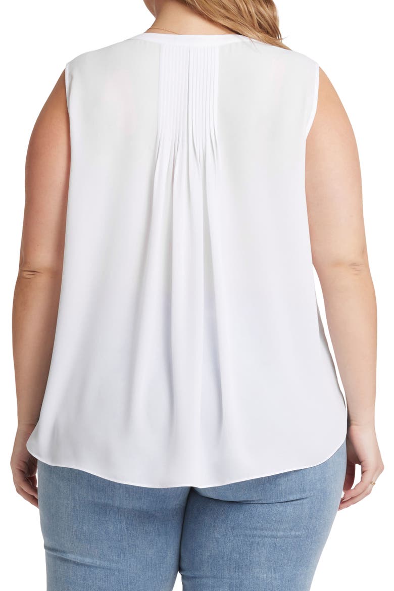 Print Sleeveless Pleat Back Top, Alternate, color, OPTIC WHITE
