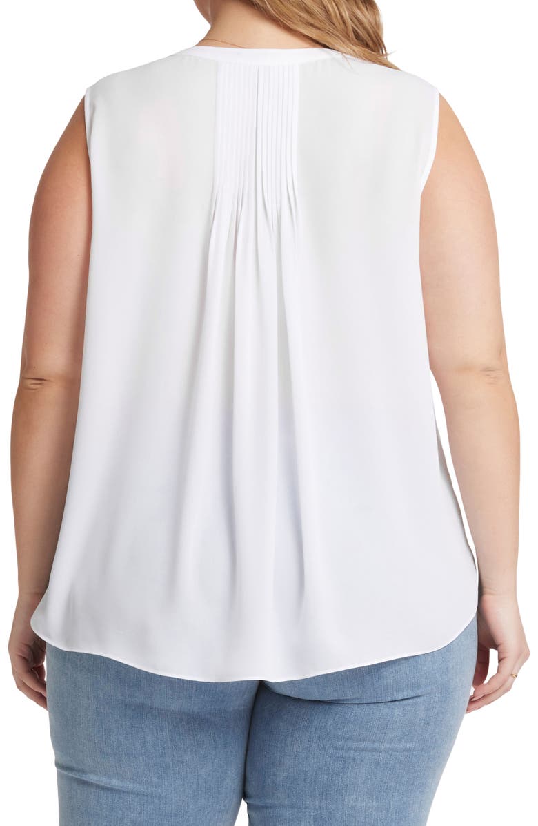 NYDJ Print Sleeveless Pleat Back Top, Alternate, color, Optic White