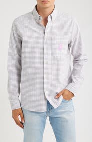 Les Deux x Prince Check Cotton Seersucker Button-Down Shirt