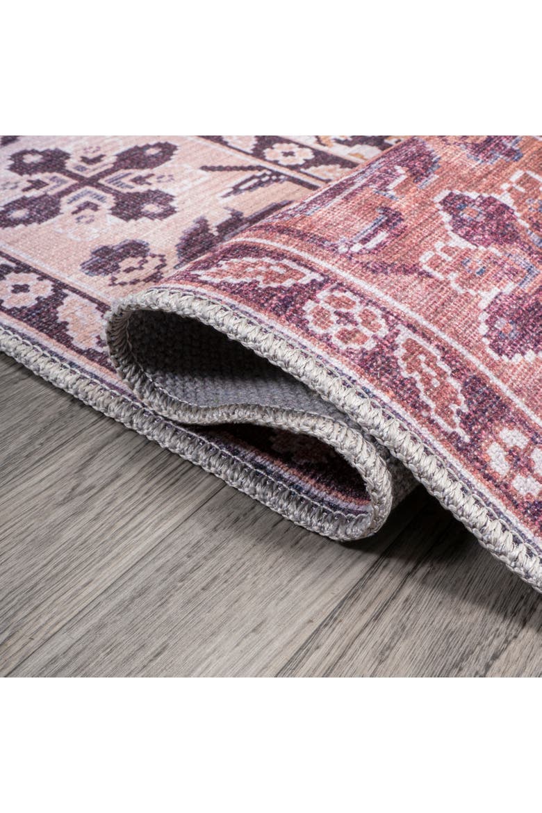 Victoria Ornate Persian All-Over Machine-Washable Area Rug, Alternate, color, Brown/Gray