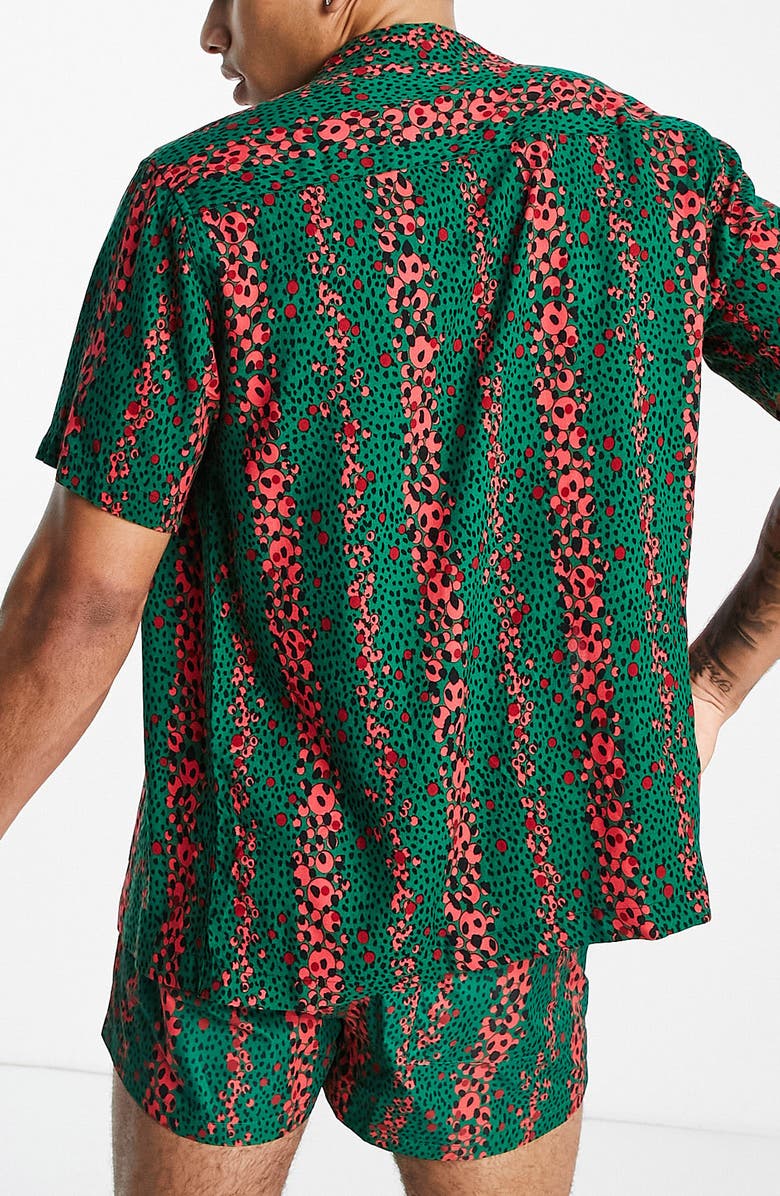 Topman Revere Short Sleeve Button-Up Shirt, Alternate, color,