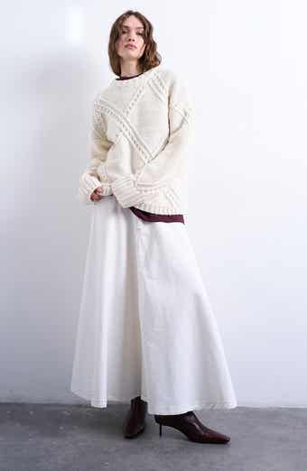 Topshop Oversize Argyle Crewneck Sweater