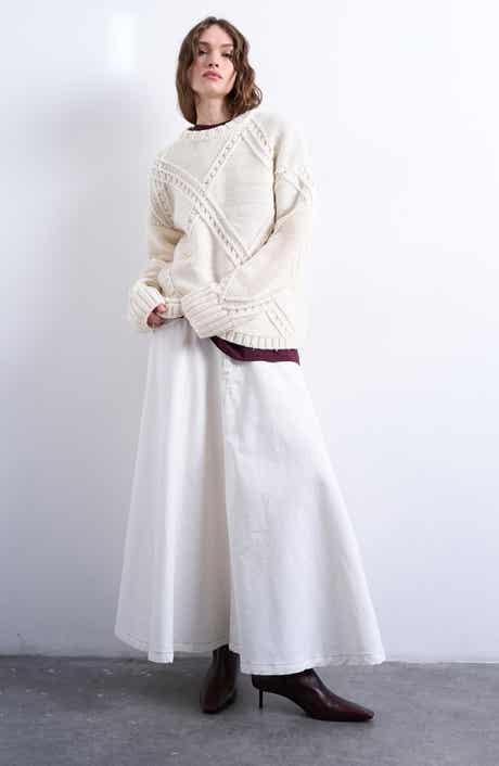 Topshop Oversize Argyle Crewneck Sweater