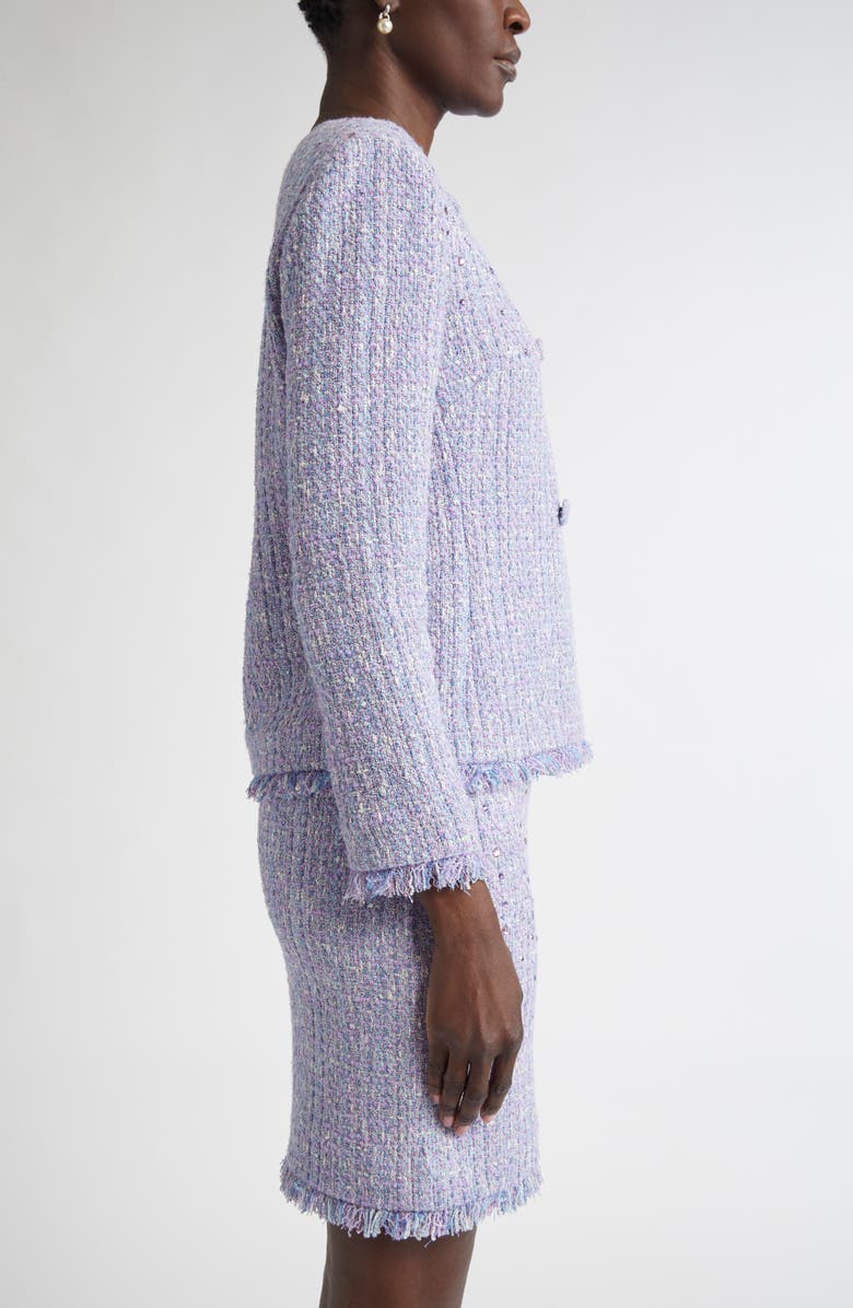 ST. JOHN Sinclair Monroe Tweed Jacket, Alternate, color, Light Violet/ Blue Lagoon