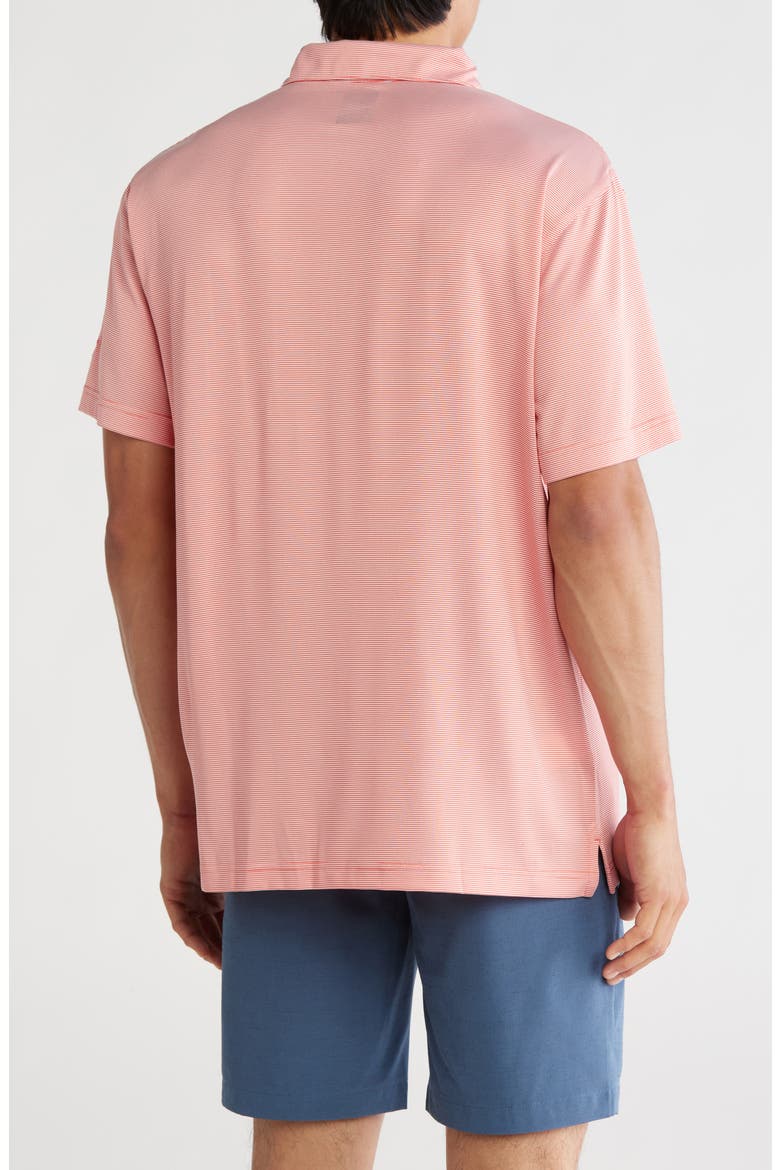 Fine Line Stripe Polo, Alternate, color, SPICED CORAL