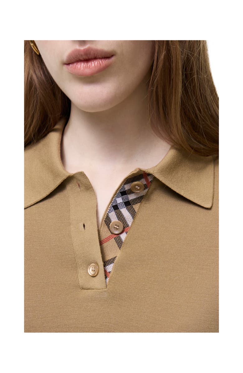 Burberry Wool Polo Shirt, Alternate, color, Flax Beige