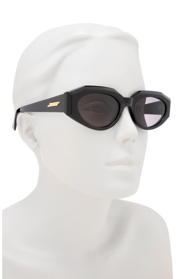 52mm Cat Eye Sunglasses, Alternate, color, BLACK BLACK GREY