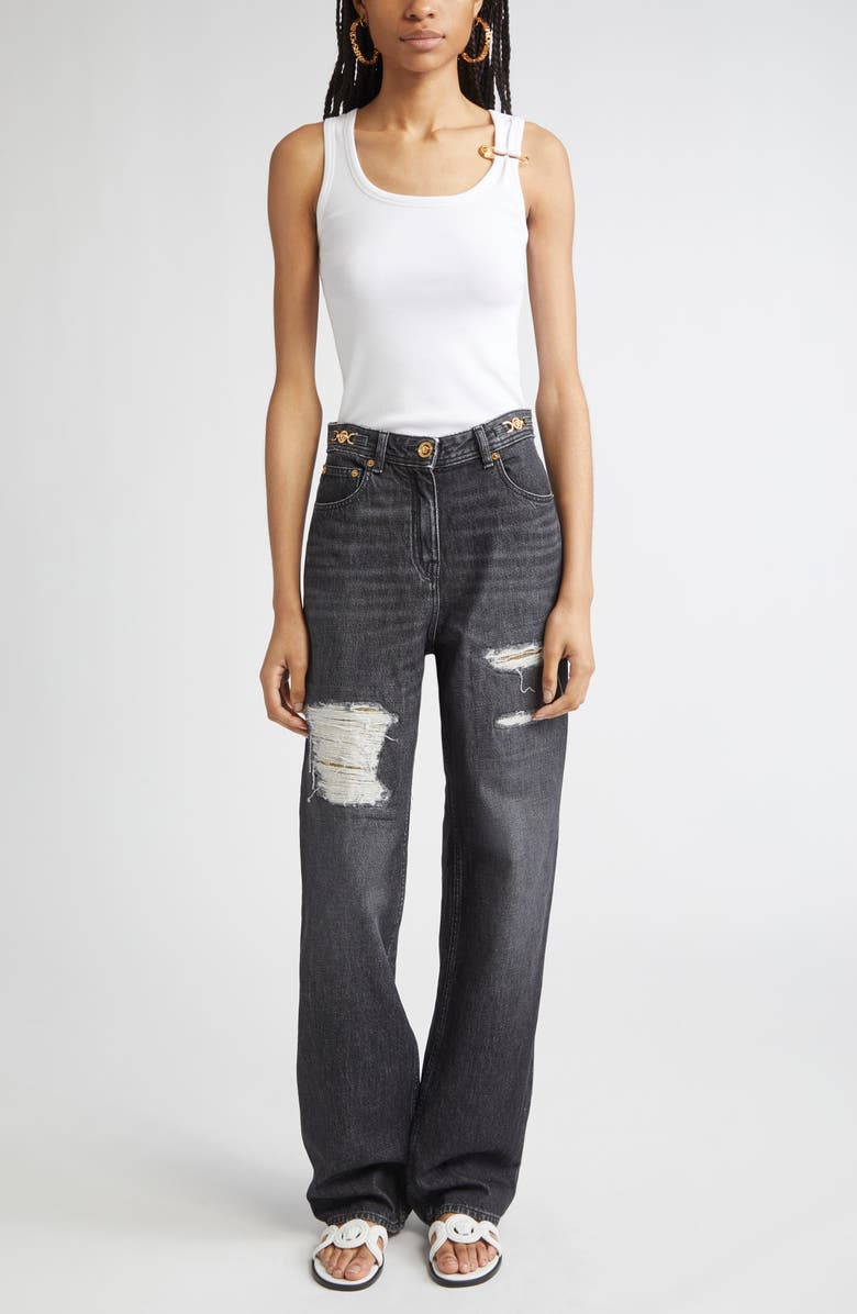 Versace Safety Pin Rib Tank, Alternate, color,