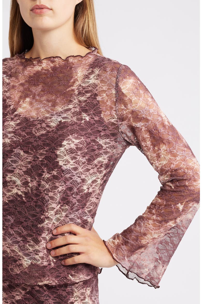 Stretch Mesh Top, Alternate, color, PLUM CHAMPAGNE